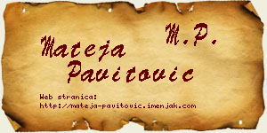Mateja Pavitović vizit kartica